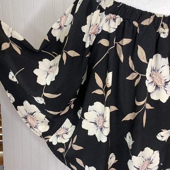 Lulus Womens Light Of Dawn Black Floral On Off Shoulder Split Back Cropped Top-L - Picture 10 of 15